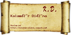 Kalamár Diána névjegykártya